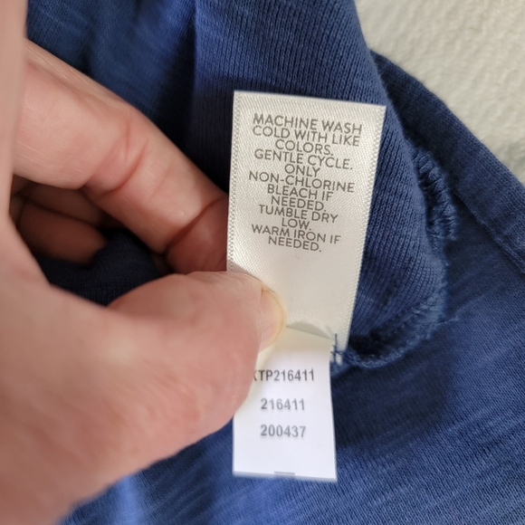 NWT J Jill Pima Double V Elbow Sleeve Tunic Top Ink Blue Soft Cotton Size Small - Picture 7 of 9